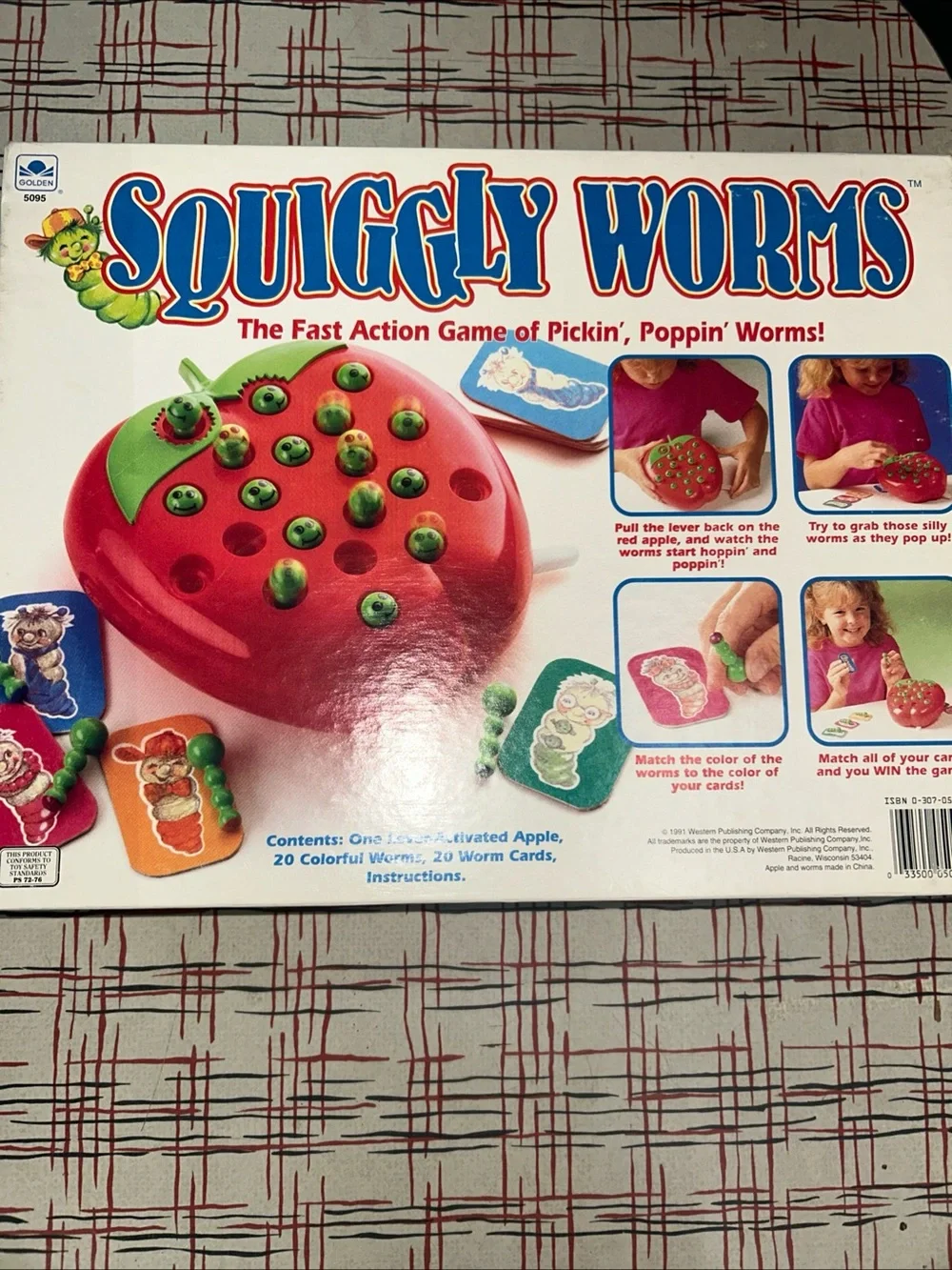 Squiggly Worms, Vintage Kids Board Game, Golden Games, 1991